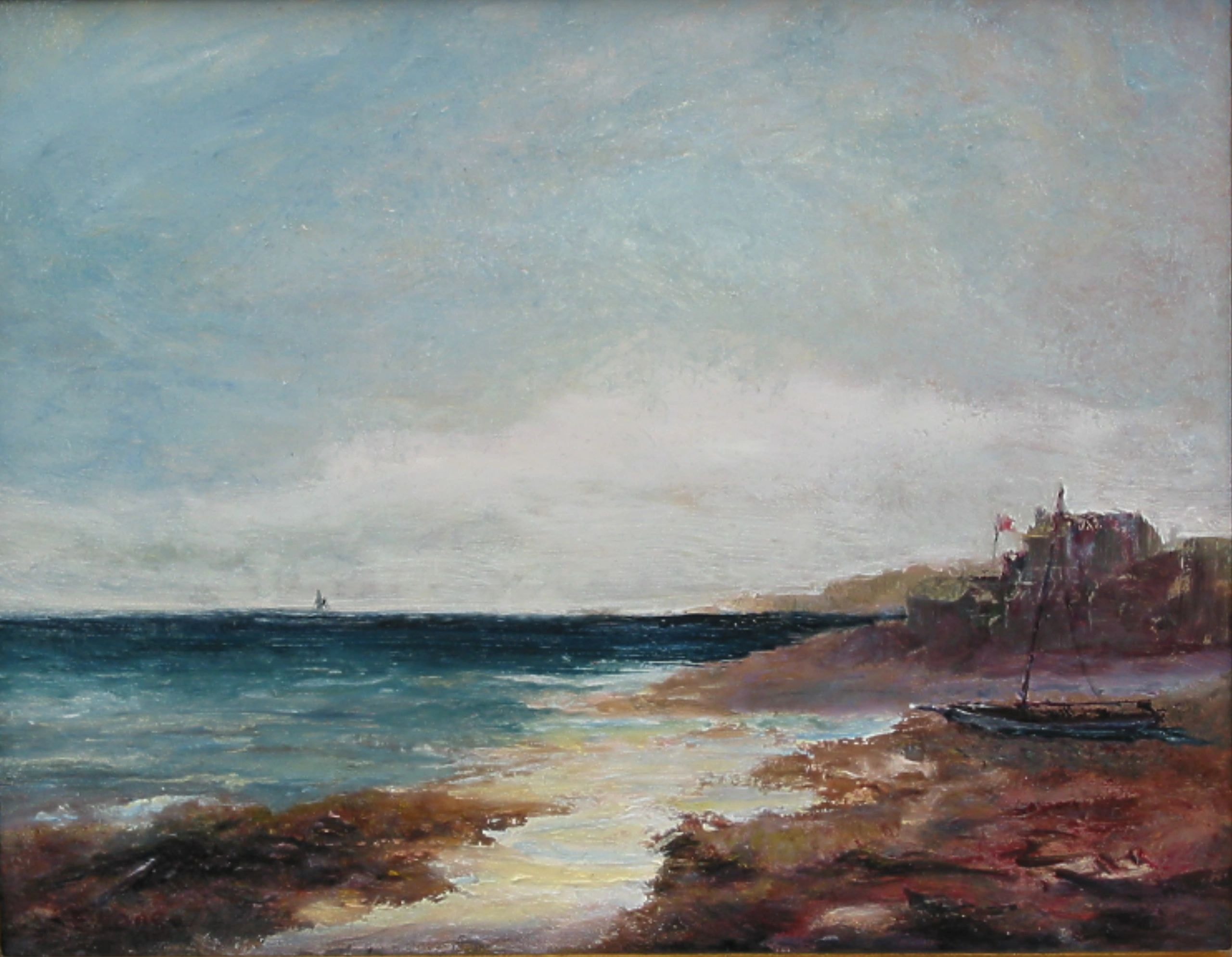 Coastal Landscape with Sailboat