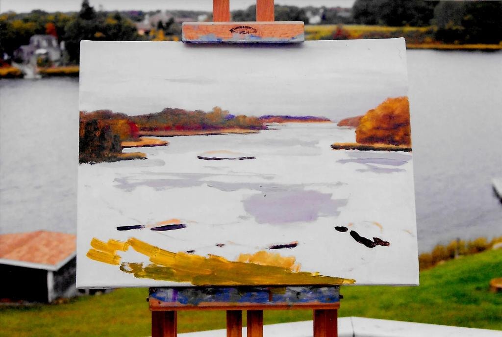 October Sail — finished painting photographed by John Stobart